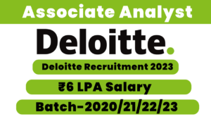Deloitte Associate Analyst Recruitment 2023