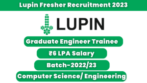 Lupin Fresher Recruitment 2023