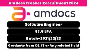 Amdocs Fresher Recruitment 2024