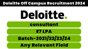 Deloitte Off Campus Recruitment 2024