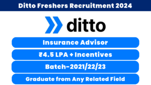 Ditto Freshers Recruitment 2024