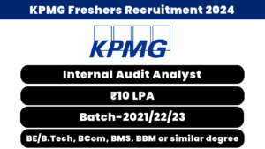 KPMG Freshers Recruitment 2024