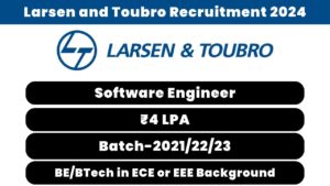 Larsen and Toubro Recruitment 2024 Software Engineer