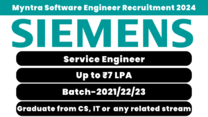 Siemens Service Engineer Recruitment 2024