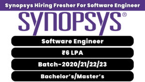 Synopsys Hiring Fresher For Software Engineer