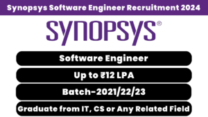 Synopsys Software Engineer Recruitment 2024