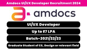 Amdocs UI UX Developer Recruitment 2024