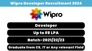 Wipro Developer Recruitment 2024