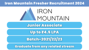 Iron Mountain Fresher Recruitment 2024