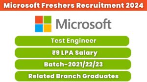 Microsoft Freshers Recruitment 2024