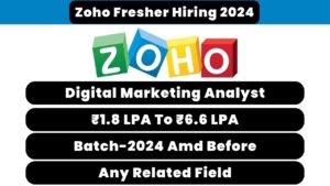 Zoho Fresher Hiring 2024