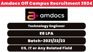 Amdocs Off Campus Recruitment 2024