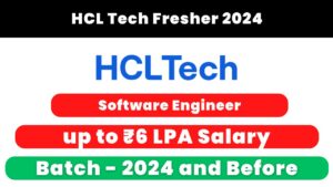 HCL Tech Fresher 2024