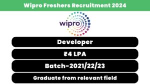 Wipro Freshers Recruitment 2024