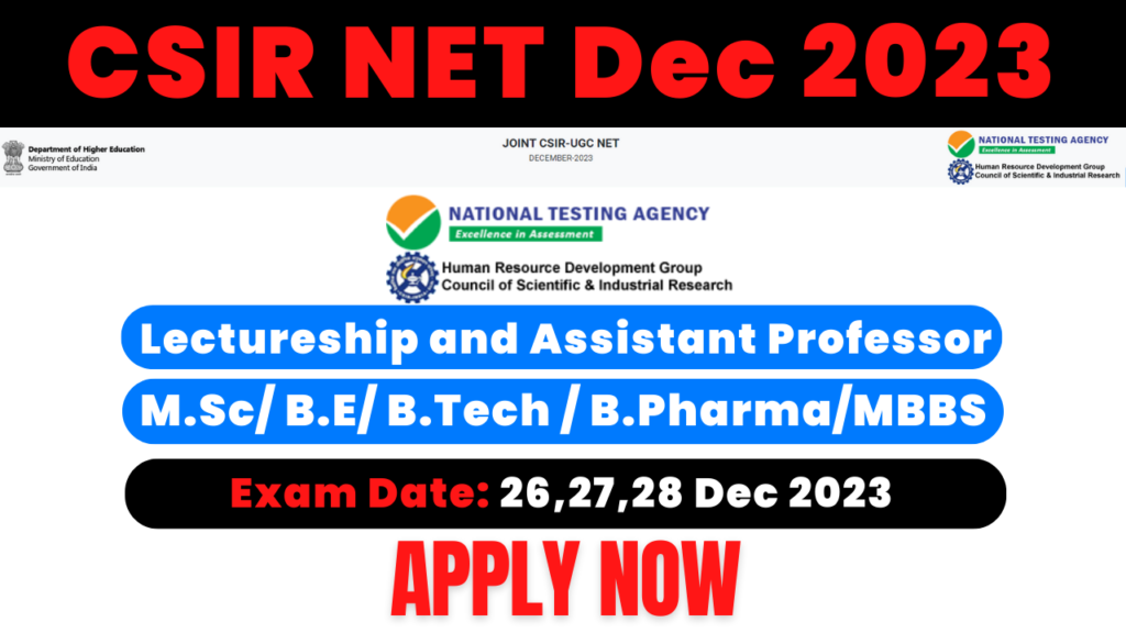 CSIR NET Dec 2023 Application Form