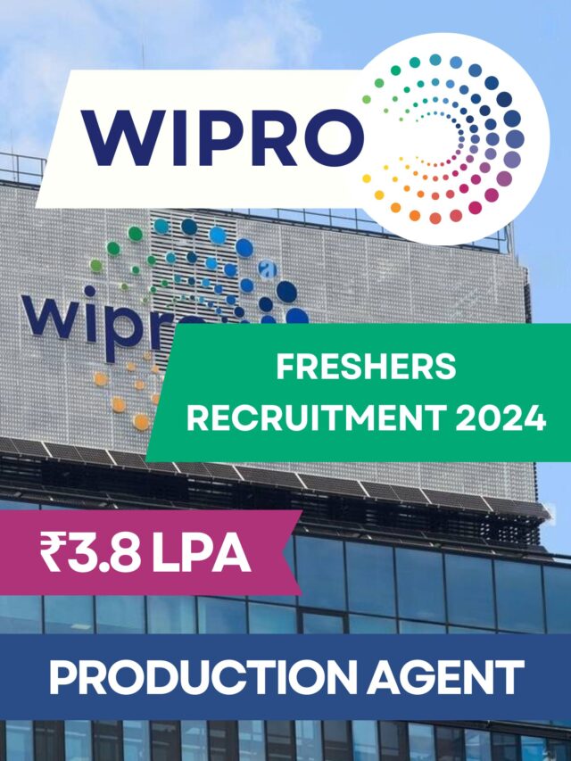 Wipro Freshers Recruitment 2024, Hiring As Production Agent Apply Now